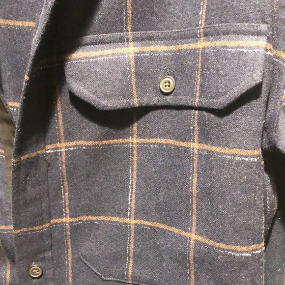 NWT Vince Mens wool blend plaid shirt jacket multi pocket navy main L - Picture 3 of 11